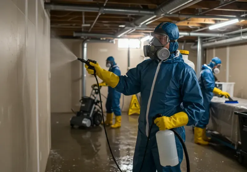 Basement Sanitization and Antimicrobial Treatment process in Genoa City, WI